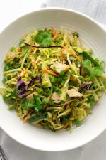 Thai peanut chicken salad in an easy keto recipe to make for lunch or keto meal prep. Healthy, full of veggies, and easy to make.