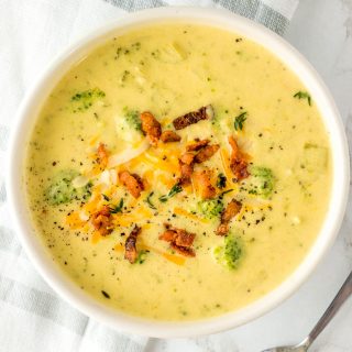 Low-Carb Broccoli Cheese Soup - Keto and Gluten Free - Green and Keto