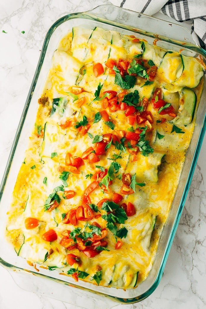 keto chicken enchiladas with green chile and cream cheese