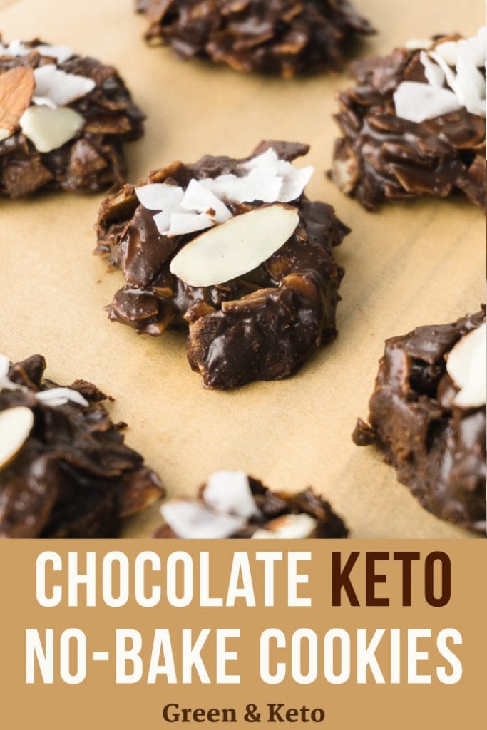 Keto No-Bake Cookies with Chocolate, Almonds, and Coconut