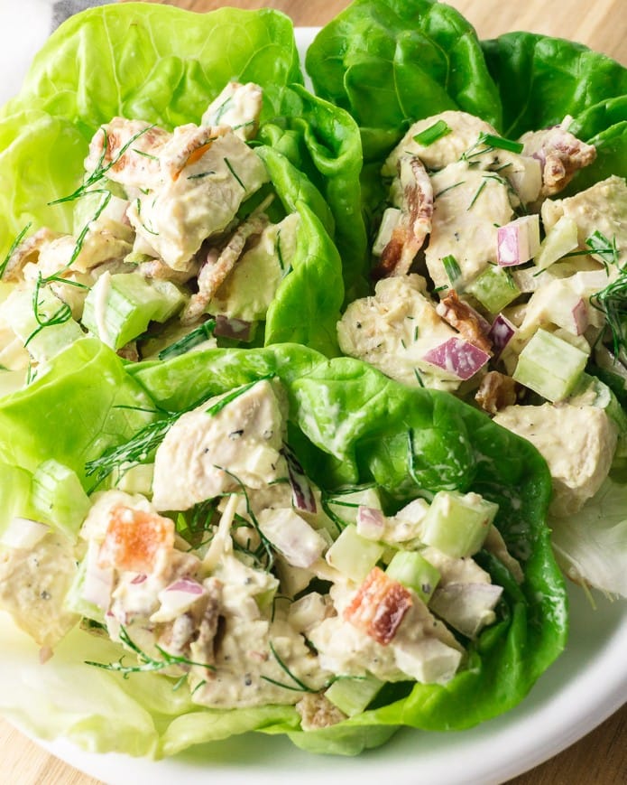 lettuce wraps with keto chicken salad