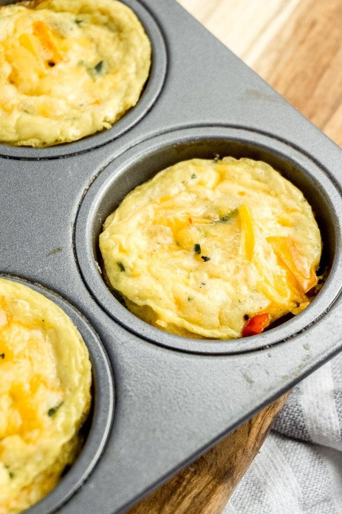 keto baked egg bites with sausage and cheese