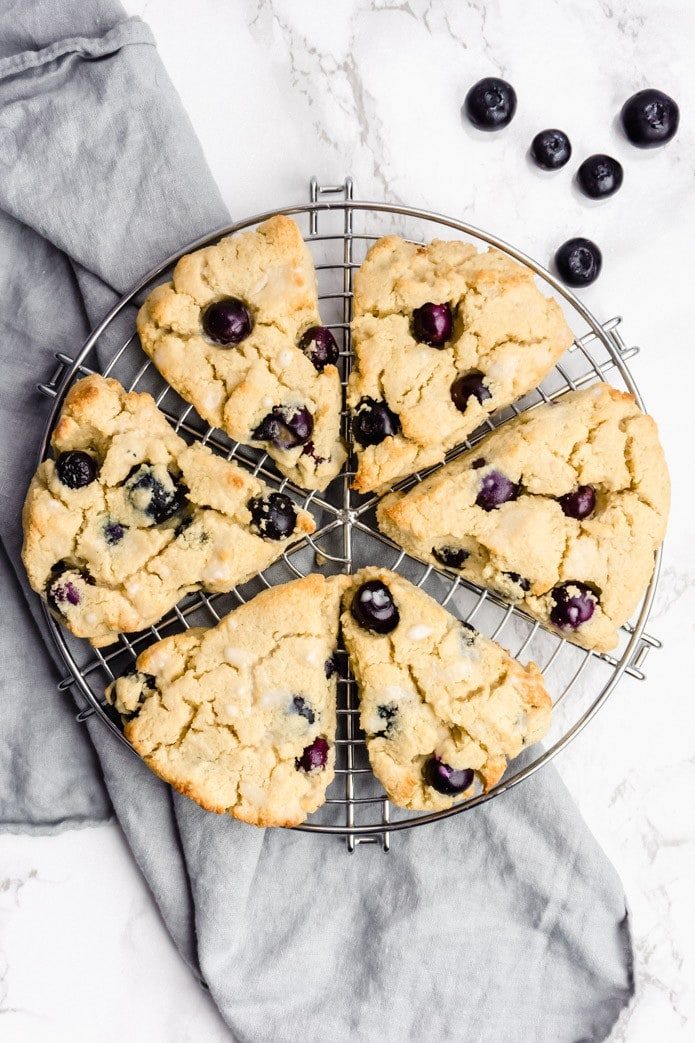 low-carb keto scones made with fresh blueberries
