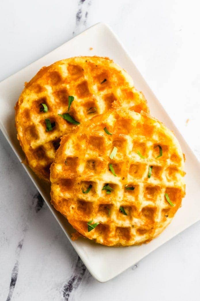 original keto chaffles made with cheese and egg