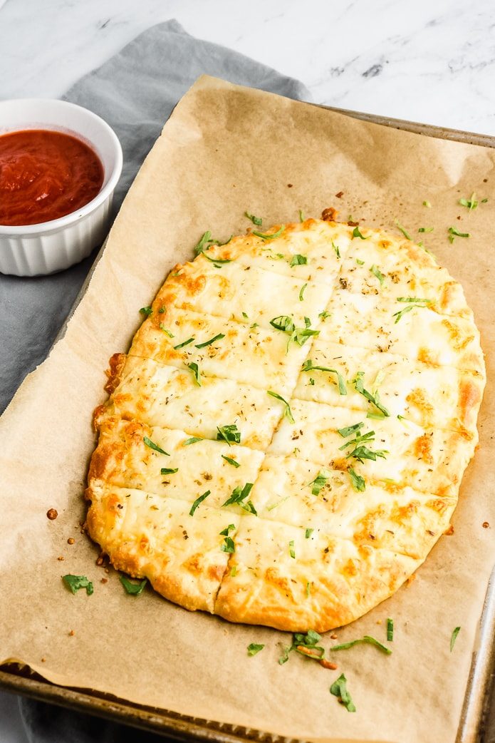 low-carb cheesy bread made with fathead dough