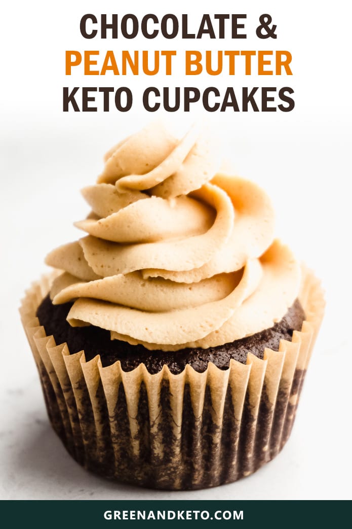 chocolate and peanut butter keto cupcakes