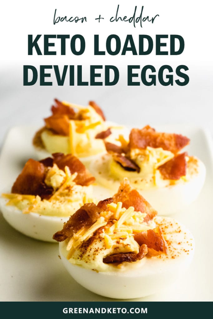 Loaded Keto Deviled Eggs with Cheddar and Bacon