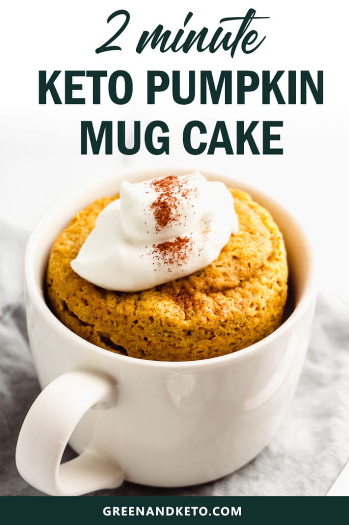 keto pumpkin mug cake with whipped cream