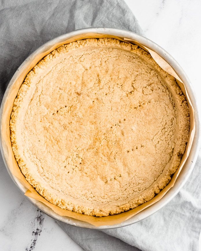 keto and gluten-free cheesecake crust made with almond flour