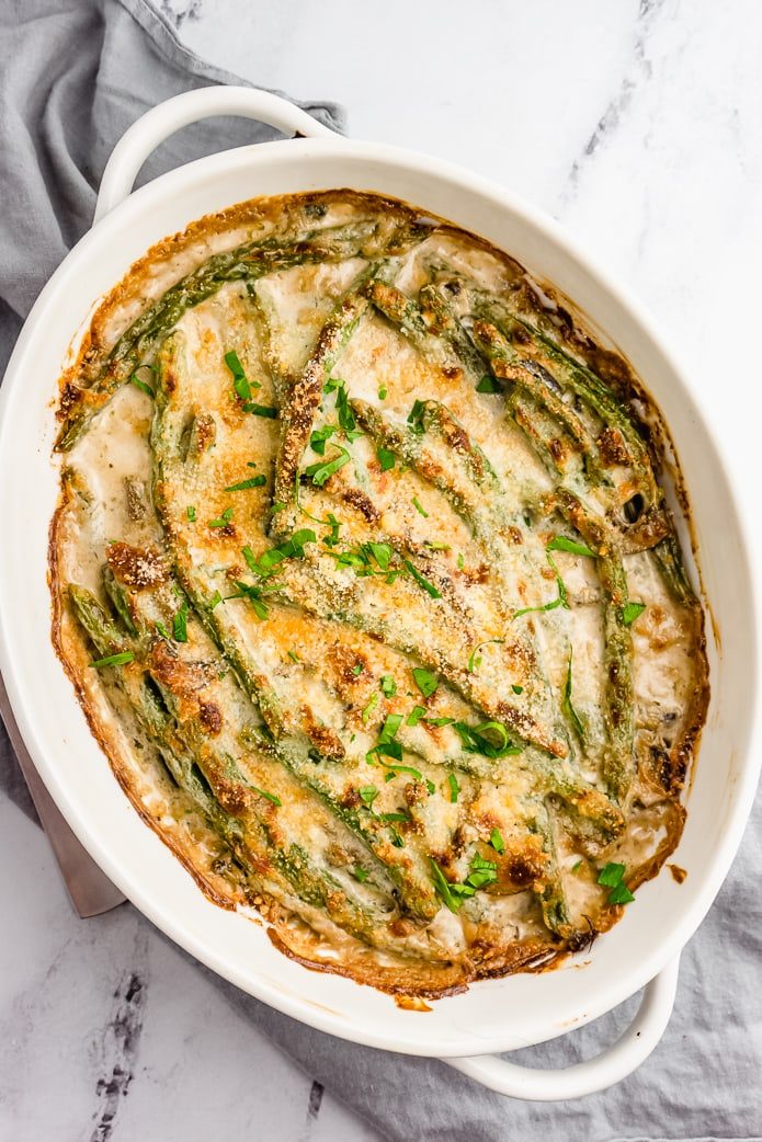 keto green bean casserole with gluten free topping