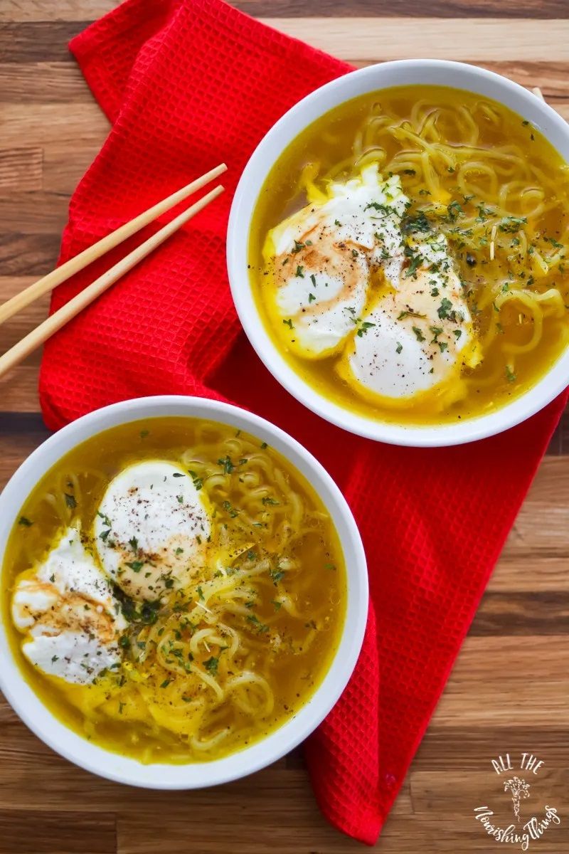 low carb ramen with poached eggs recipe