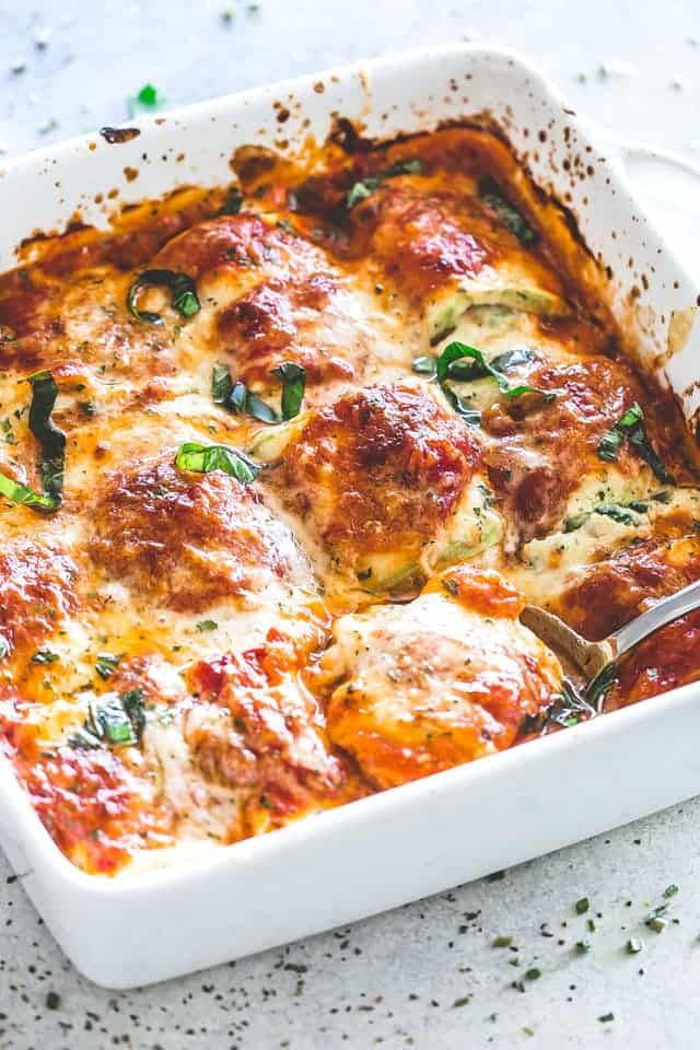 Recipe for Zucchini Lasagna Roll Ups