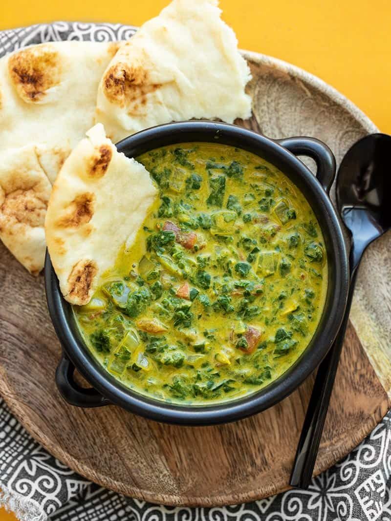 recipe for curry creamed spinach