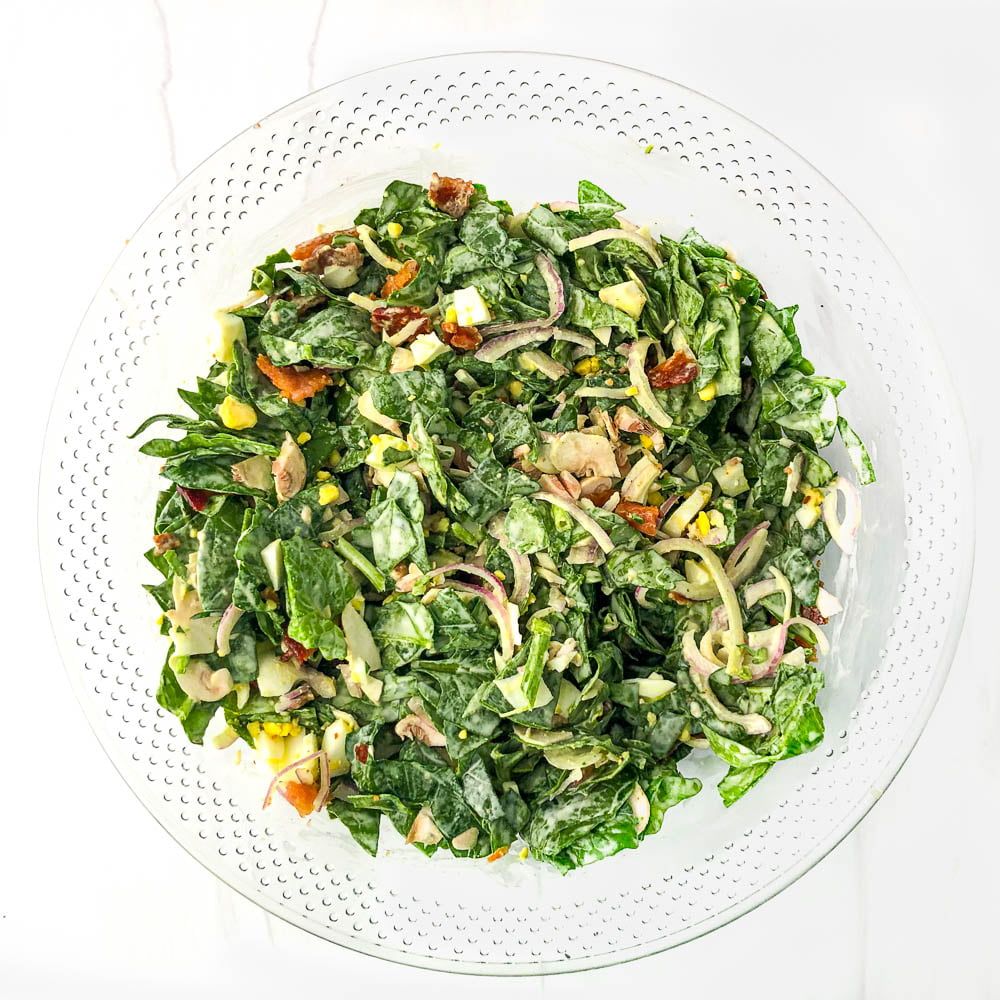 Recipe for Creamy Spinach Salad Recipe with Bacon and Eggs