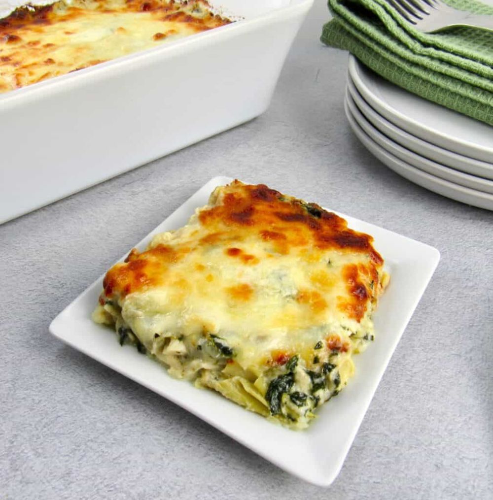 Recipe for Spinach Artichoke Lasagna Chicken Casserole