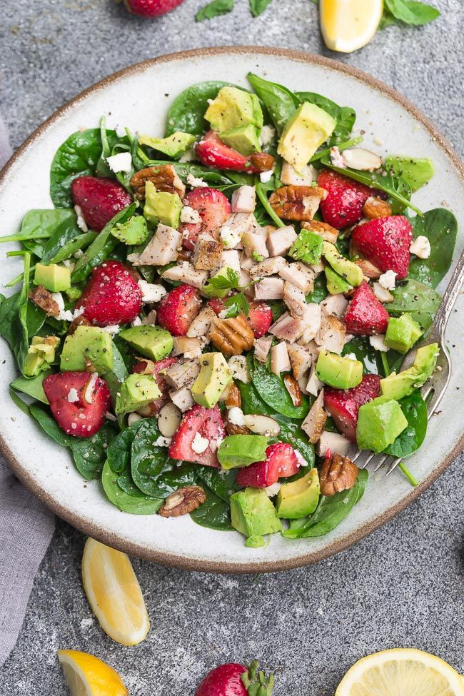 Recipe for Strawberry Avocado Spinach Walnut Salad