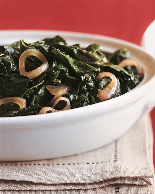 Recipe for Tuscan Kale with Caramelized Onions and Red-Wine Vinegar