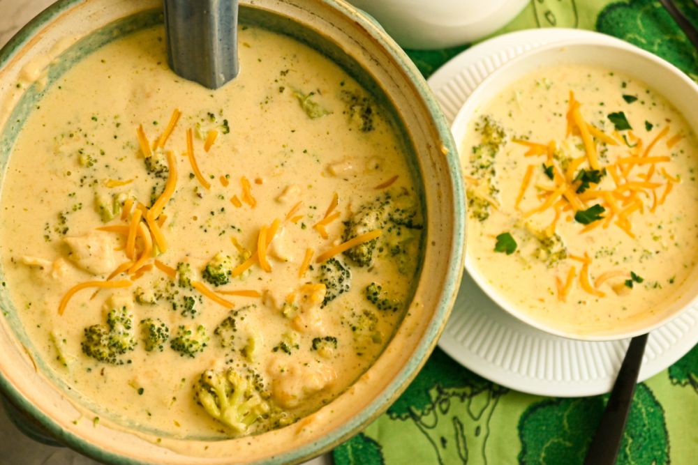 recipe for keto broccoli cheese slow cooker soup