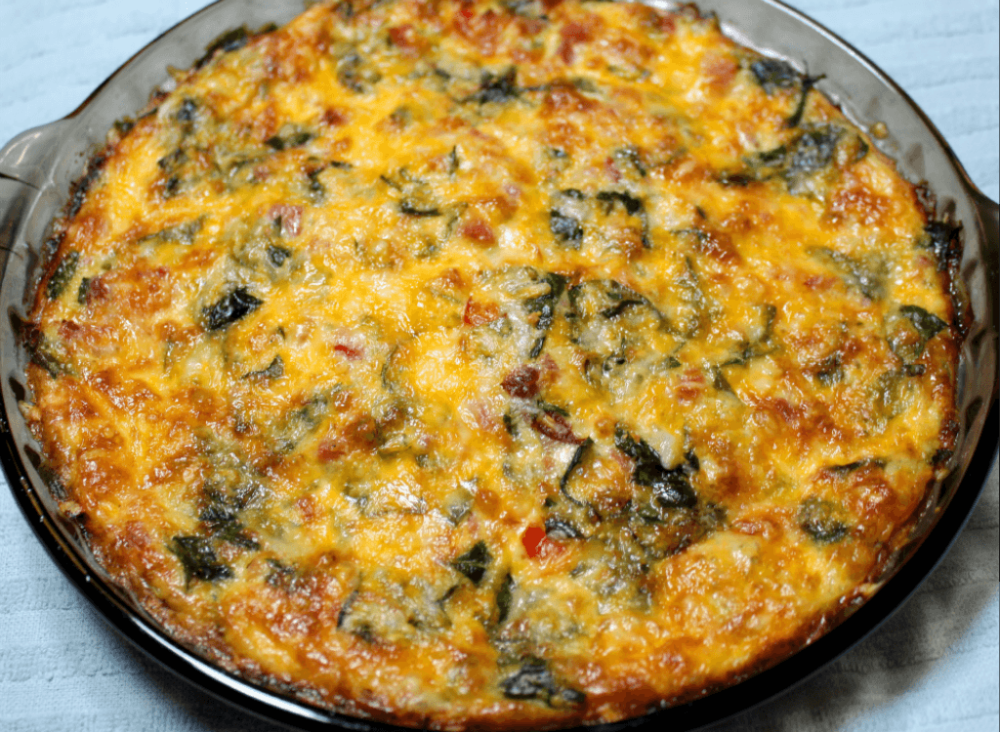 recipe for keto crustless spinach ham quiche