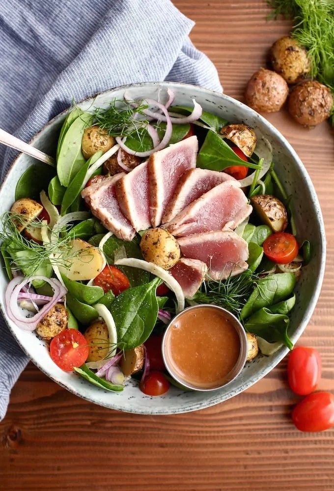 recipe for tuna and baby spinach salad
