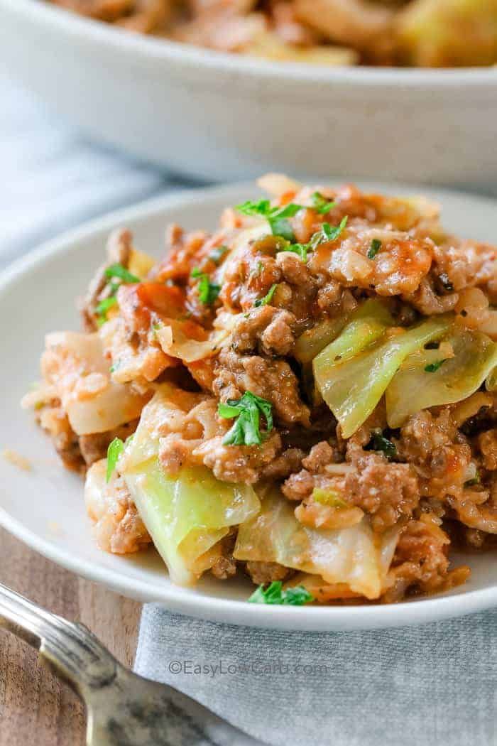 low-carb pork and cabbage skillet