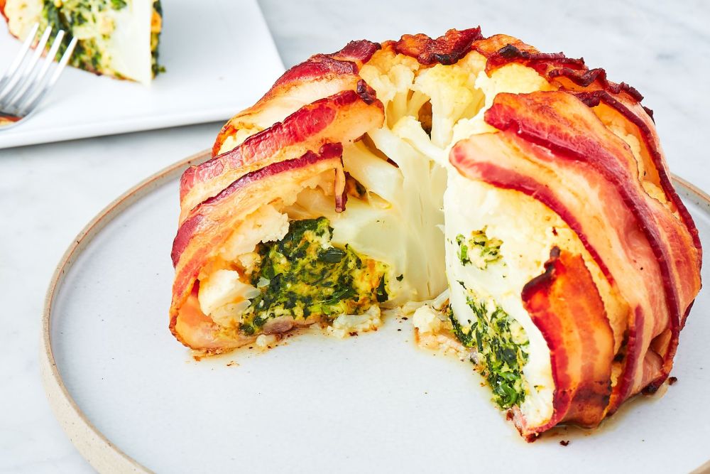 keto bacon-wrapped cauliflower